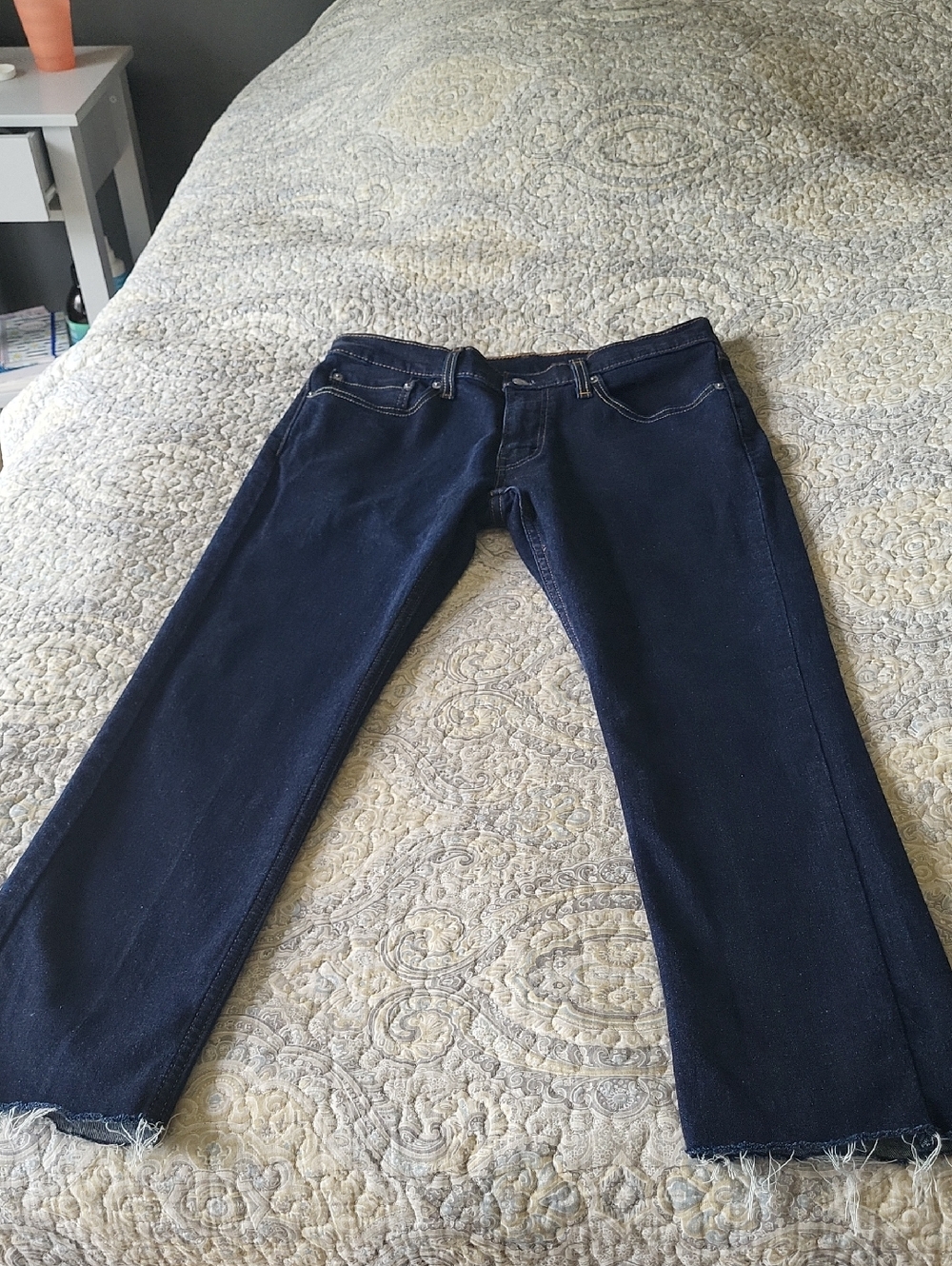 Levi's Dark Blue Denim Jeans with Tan Leather Patch